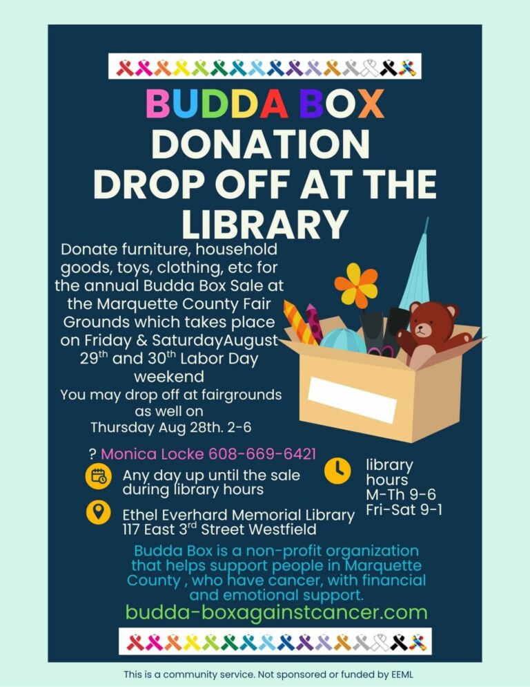 Budda Box Donation Drop Off at the Library
